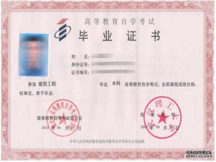 武汉理工大学自考毕业证样本