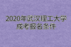 2020年武汉理工大学成考报名条件