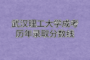 武汉理工大学成考历年录取分数线