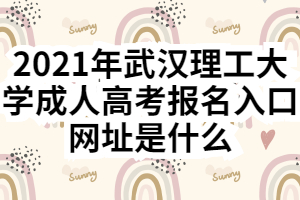 2021年武汉理工大学成人高考报名入口网址是什么