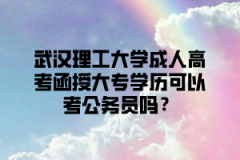 武汉理工大学成人高考函授大专学历可以考公务员吗？